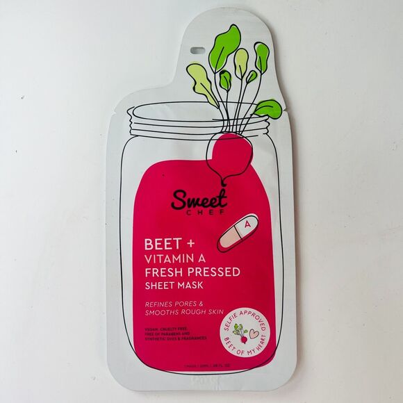 Sweet Chef Kale Ginger Beet Vitamin Fresh Pressed Sheet Mask 3 ct. Sealed New - Picture 10 of 13